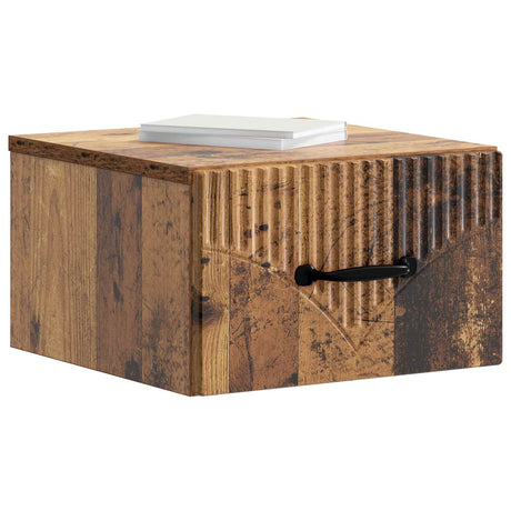 Vidaxl wandbeugel bedkast oud hout 34,5 x 33 x 20 cm bewerkt hout