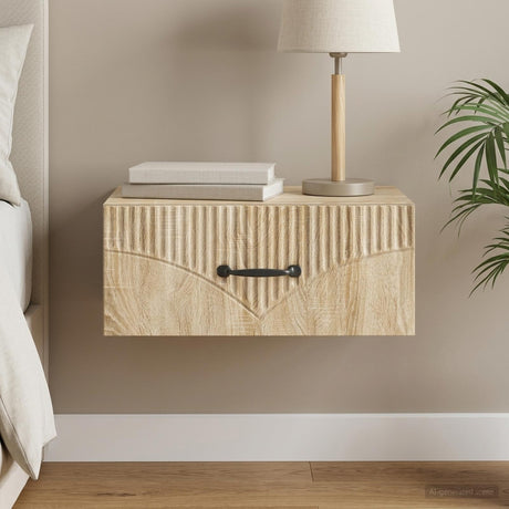 Vidaxl wandbeugel bedkast sonoma eiken 49 x 34,5 x 20 cm bewerkt hout