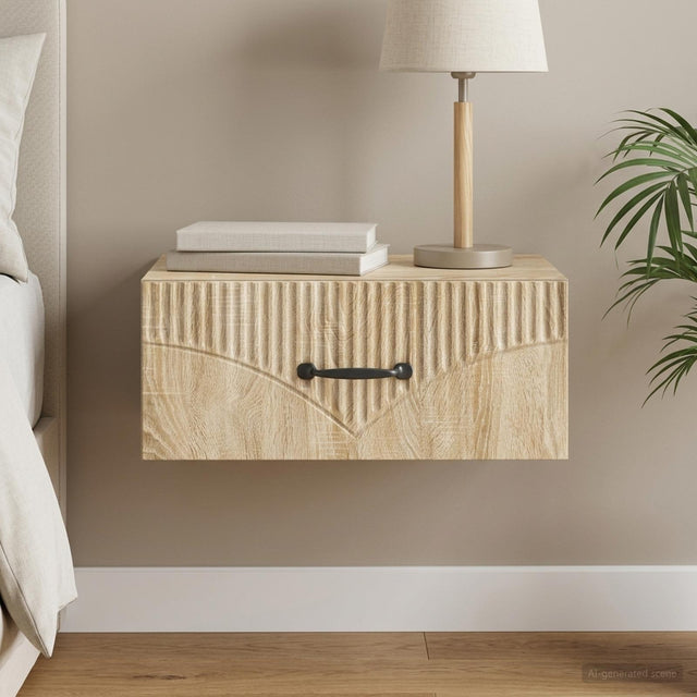Vidaxl wandbeugel bedkast sonoma eiken 49 x 34,5 x 20 cm bewerkt hout