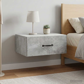 Vidaxl wandbeugel bedkast 2 st betongrijs 49 x 34,5 x 20 cm