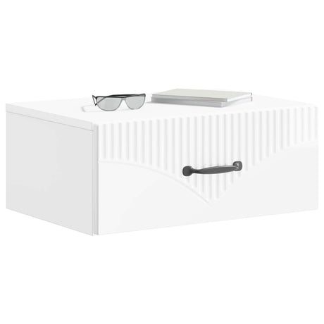 Vidaxl wandbeugel bedkast hoogglans wit 49 x 34,5 x 20 cm bewerkt hout