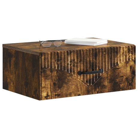 Vidaxl wandbeugel bedkast 2 st gerookt eiken 49 x 34,5 x 20 cm