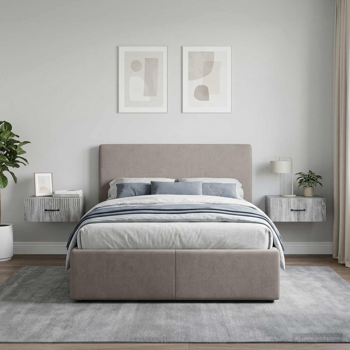 Vidaxl wandbeugel bedkast 2 st grijs sonoma 49 x 34,5 x 20 cm