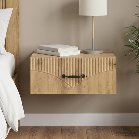 Vidaxl wandbeugel bedkast artisanaal eiken 49 x 34,5 x 20 cm