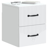Vidaxl wandbeugel bedkast 2 st wit 34,5 x 33 x 40 cm bewerkt hout