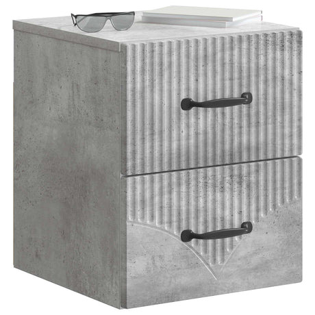 Vidaxl wandbeugel bedkast betongrijs 34,5 x 33 x 40 cm bewerkt hout