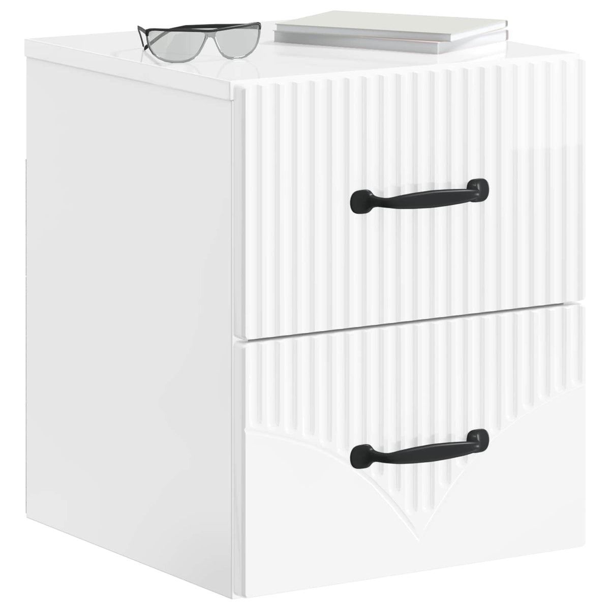 Vidaxl wandbeugel bedkast 2 st hoogglans wit 34,5 x 33 x 40 cm