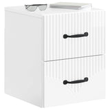 Vidaxl wandbeugel bedkast 2 st hoogglans wit 34,5 x 33 x 40 cm