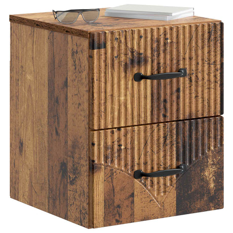 Vidaxl wandbeugel bedkast oud hout 34,5 x 33 x 40 cm bewerkt hout