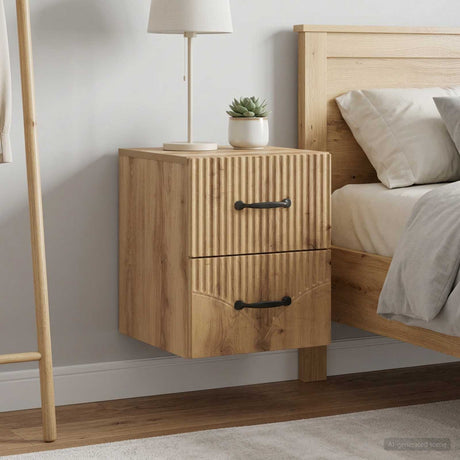 Vidaxl wandbeugel bedkast 2 st artisanaal eiken 34,5 x 33 x 40 cm