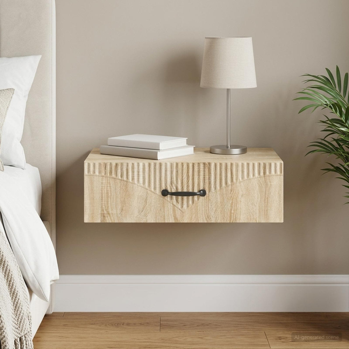 Vidaxl wandmontage zijtafel 59 x 34,5 x 17 cm bewerkt hout