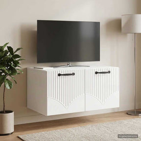 Vidaxl wandbeugel tv-kast hoogglans wit 59,5 x 41 x 30 cm bewerkt hout
