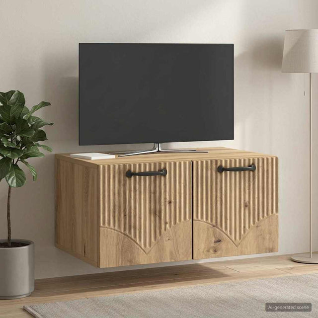Vidaxl wandbeugel tv-kast 59,5 x 41 x 30 cm artisanaal eiken