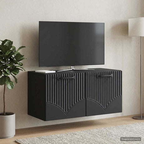 Vidaxl wandbeugel tv-kast zwart 59,5 x 31 x 30 cm bewerkt hout