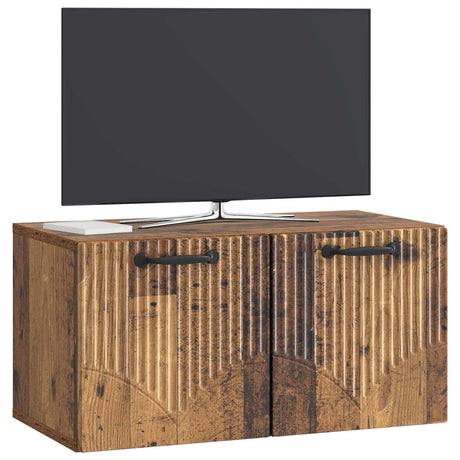 Vidaxl wandbeugel tv-kast oud hout 59,5 x 31 x 30 cm bewerkt hout