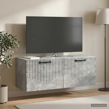Vidaxl wandbeugel tv-kast betongrijs 78,5 x 31 x 30 cm bewerkt hout