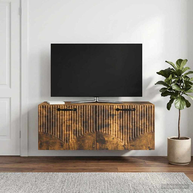 Vidaxl wandbeugel tv-kast gerookt eiken 78,5 x 31 x 30 cm bewerkt hout
