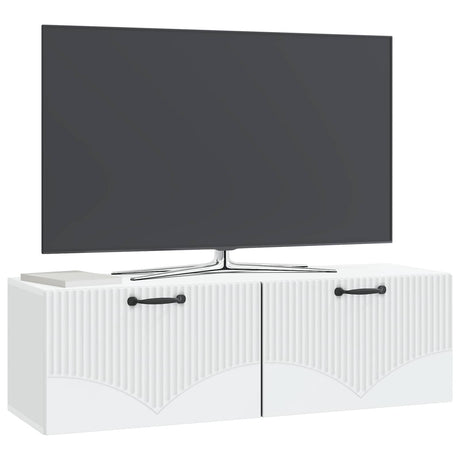 Vidaxl wandbeugel tv-kast wit 98 x 31 x 30 cm bewerkt hout