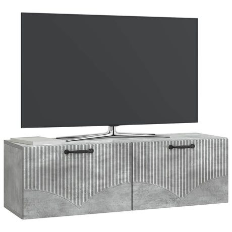 Vidaxl wandbeugel tv-kast betongrijs 98 x 31 x 30 cm bewerkt hout