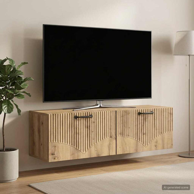 Vidaxl wandbeugel tv-kast 98 x 31 x 30 cm artisanaal eiken