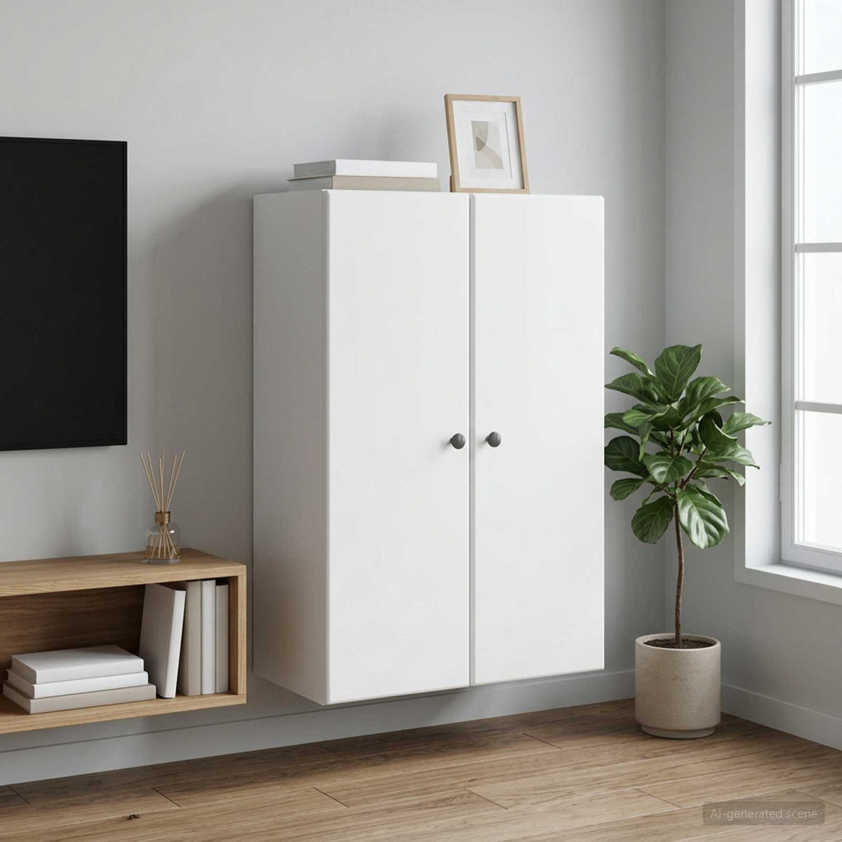 Vidaxl wandkast wit 66 x 34,5 x 90 cm bewerkt hout