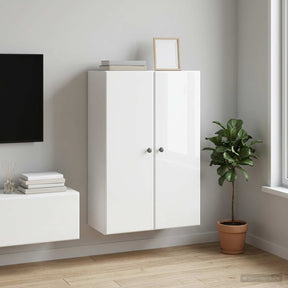 Vidaxl wandkast 66 x 34,5 x 90 cm bewerkt hout hoogglans wit