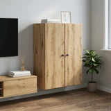Vidaxl wandkast 66 x 34,5 x 90 cm bewerkt hout artisanaal eiken