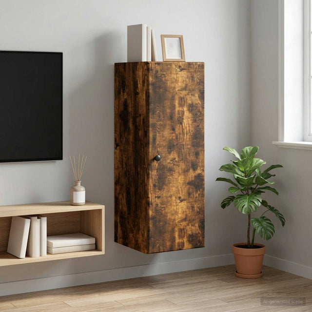 Vidaxl wandkast 33 x 34,5 x 90 cm bewerkt hout gerookt eiken