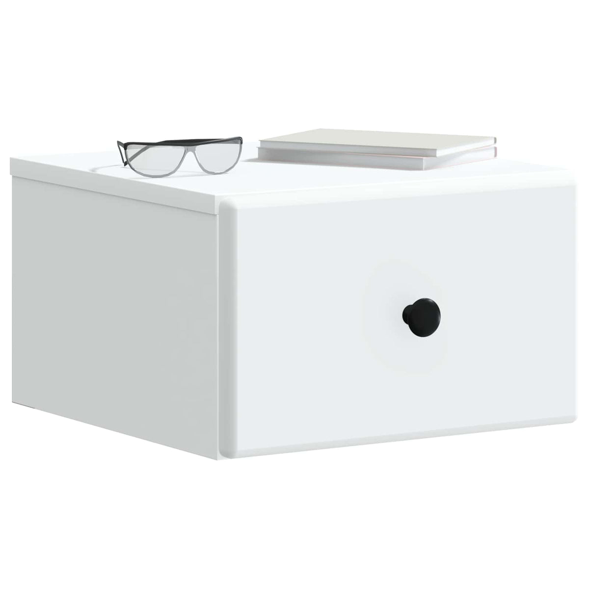 Vidaxl wandbeugel bedkast met lade wit 34,5 x 33 x 20 cm bewerkt hout