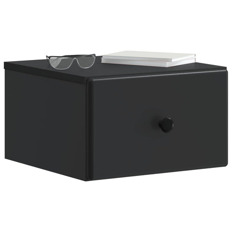 Vidaxl wandbeugel bedkast 2 st zwart 34,5 x 33 x 20 cm bewerkt hout