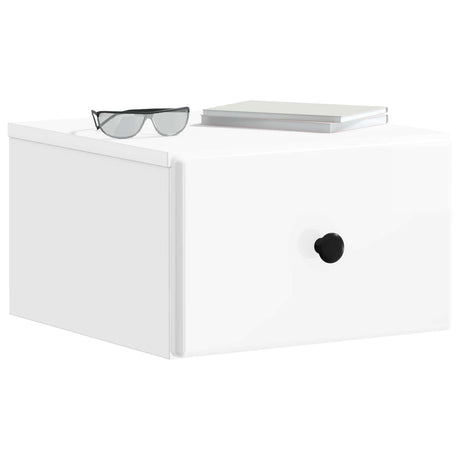 Vidaxl wandbeugel bedkast 2 st hoogglans wit 34,5 x 33 x 20 cm