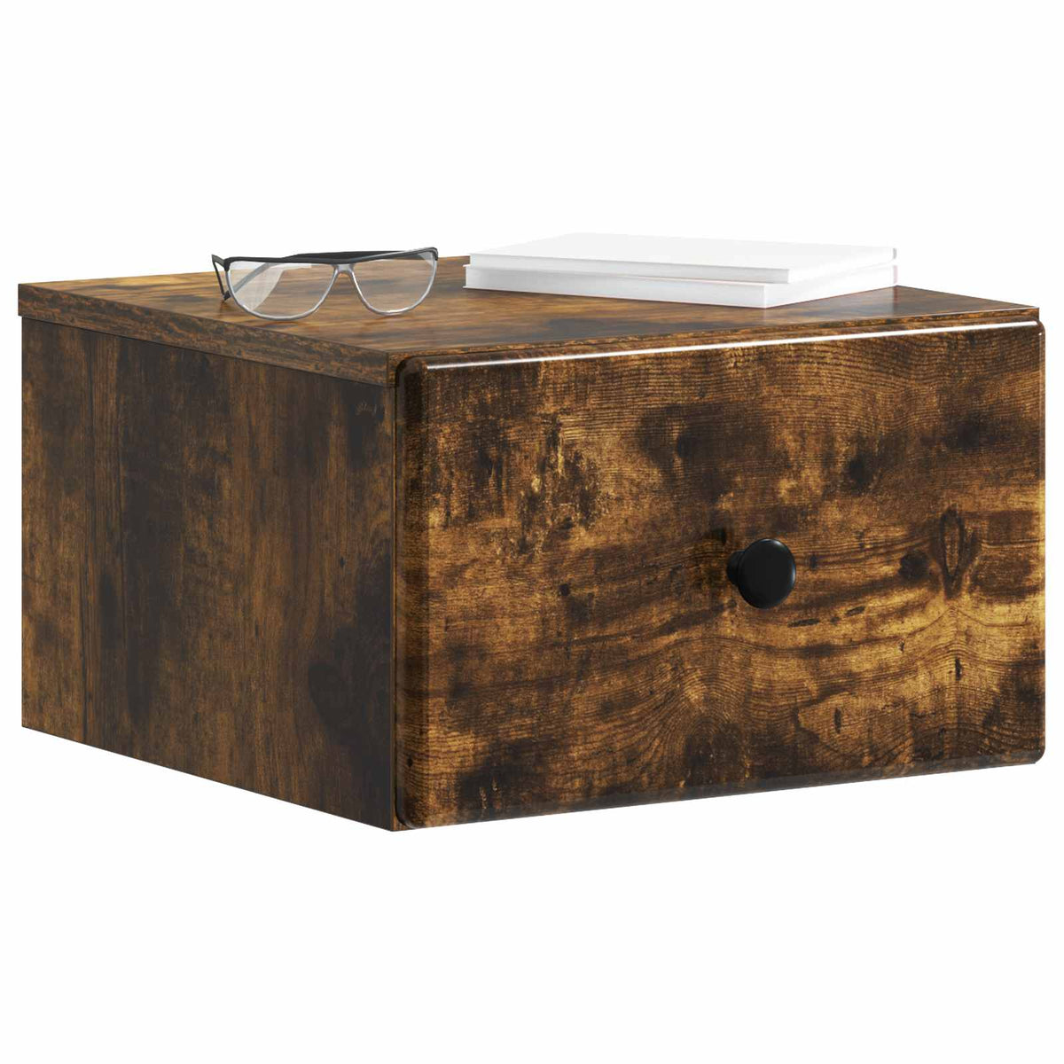Vidaxl wandbeugel bedkast gerookt eiken 34,5 x 33 x 20 cm bewerkt hout