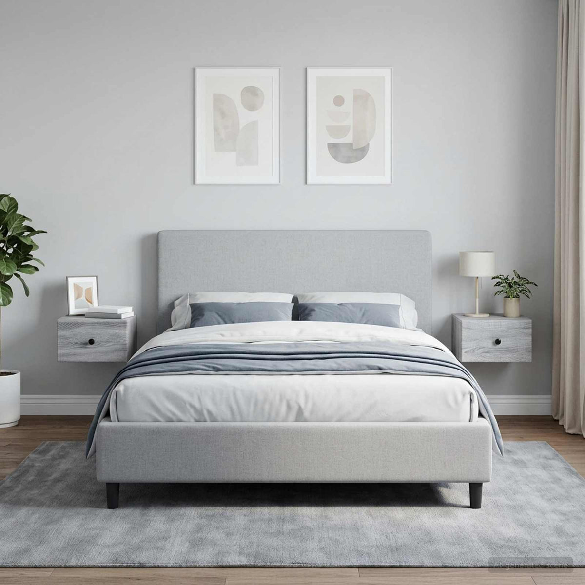 Vidaxl wandbeugel bedkast 2 st grijs sonoma 34,5 x 33 x 20 cm