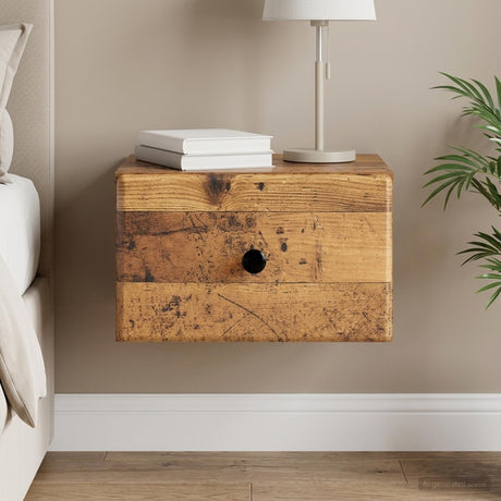 Vidaxl wandbeugel bedkast oud hout 34,5 x 33 x 20 cm bewerkt hout