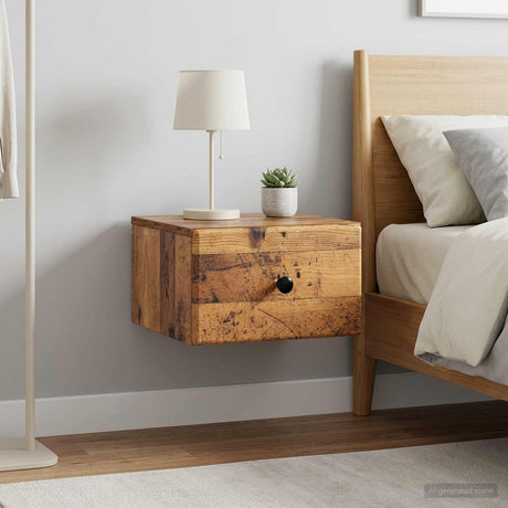 Vidaxl wandbeugel bedkast 2 st oud hout 34,5 x 33 x 20 cm bewerkt hout