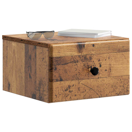 Vidaxl wandbeugel bedkast 2 st oud hout 34,5 x 33 x 20 cm bewerkt hout