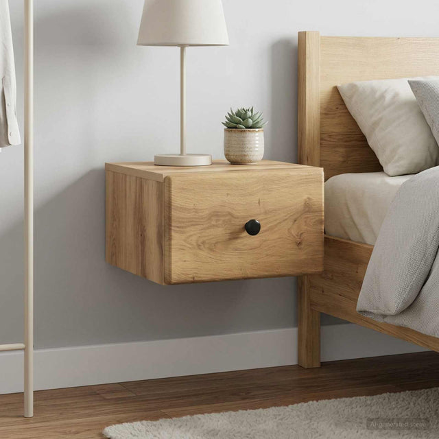 Vidaxl wandbeugel bedkast 2 st artisanaal eiken 34,5 x 33 x 20 cm