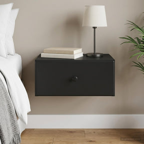 Vidaxl wandbeugel bedkast zwart 49 x 34,5 x 20 cm bewerkt hout