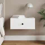 Vidaxl wandbeugel bedkast hoogglans wit 49 x 34,5 x 20 cm bewerkt hout