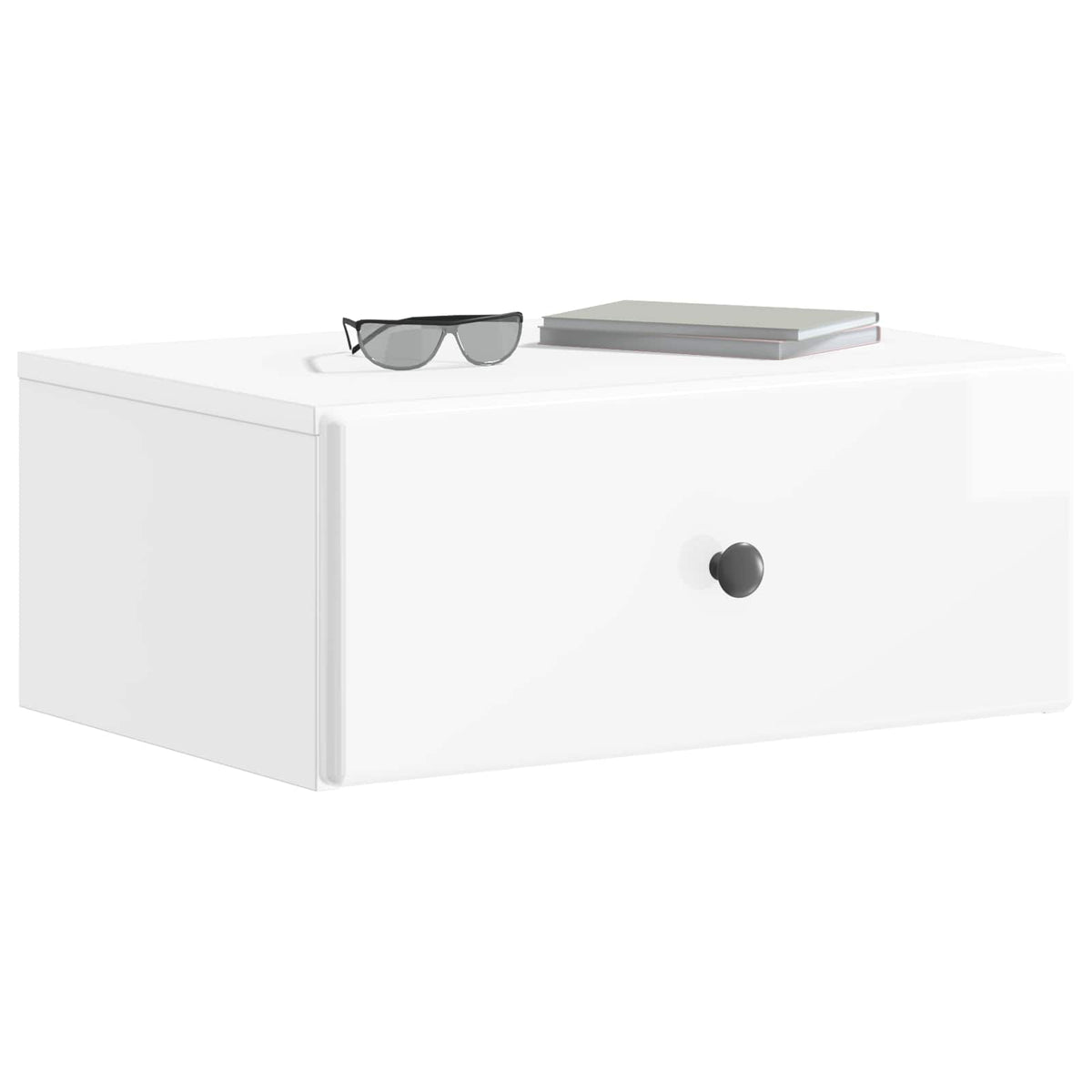 Vidaxl wandbeugel bedkast hoogglans wit 49 x 34,5 x 20 cm bewerkt hout