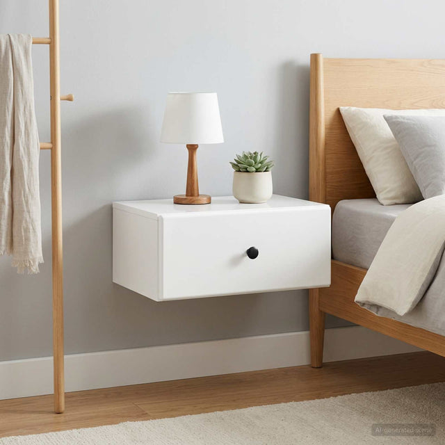 Vidaxl wandbeugel bedkast 2 st hoogglans wit 49 x 34,5 x 20 cm