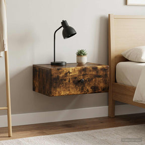 Vidaxl wandbeugel bedkast 2 st gerookt eiken 49 x 34,5 x 20 cm