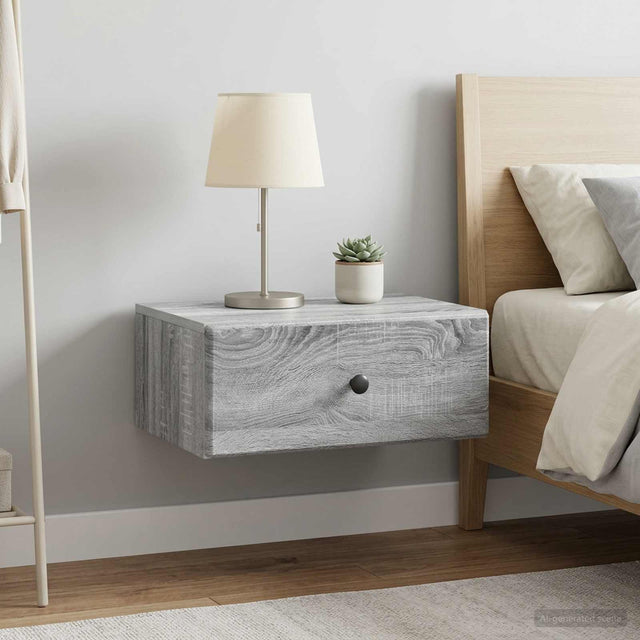 Vidaxl wandbeugel bedkast 2 st grijs sonoma 49 x 34,5 x 20 cm