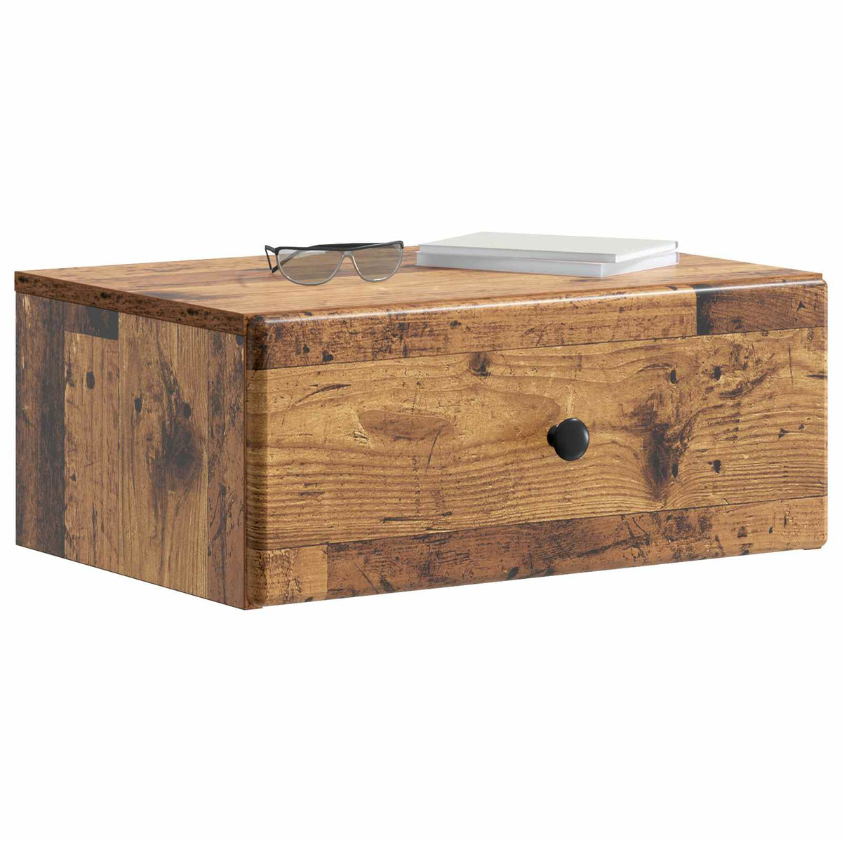 Vidaxl wandbeugel bedkast oud hout 49 x 34,5 x 20 cm bewerkt hout