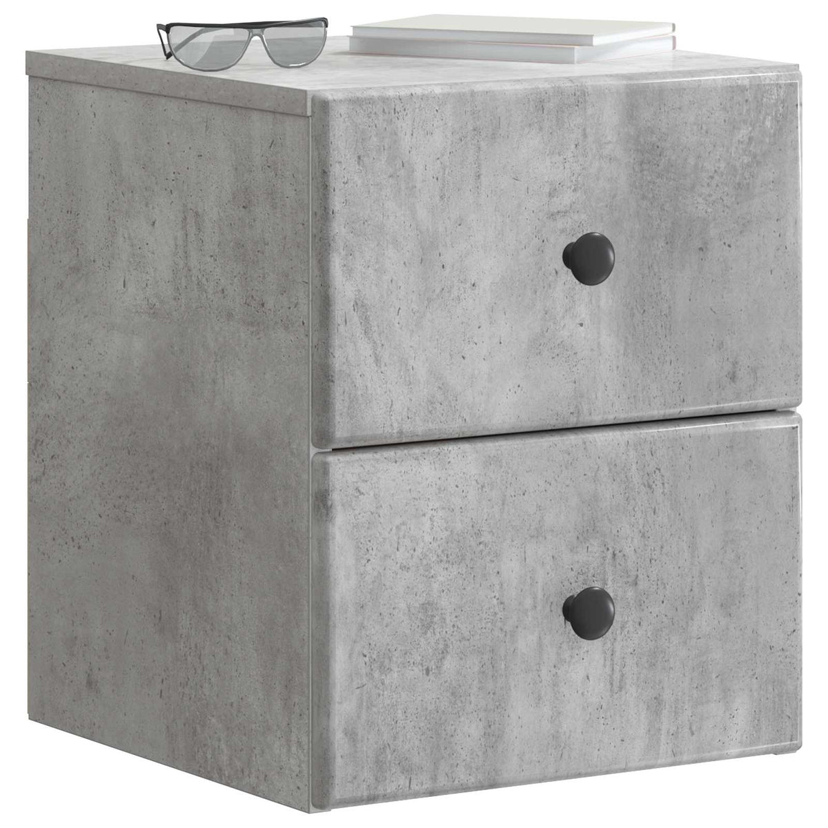 Vidaxl wandbeugel bedkast 2 st betongrijs 34,5 x 33 x 40 cm