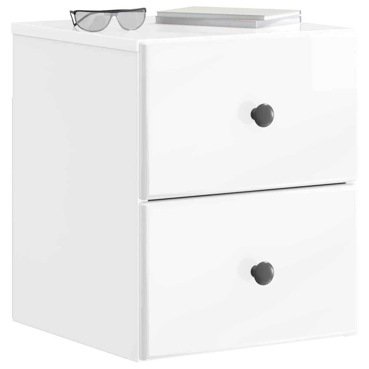 Vidaxl wandbeugel bedkast hoogglans wit 34,5 x 33 x 40 cm bewerkt hout