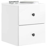 Vidaxl wandbeugel bedkast hoogglans wit 34,5 x 33 x 40 cm bewerkt hout