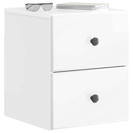 Vidaxl wandbeugel bedkast 2 st hoogglans wit 34,5 x 33 x 40 cm