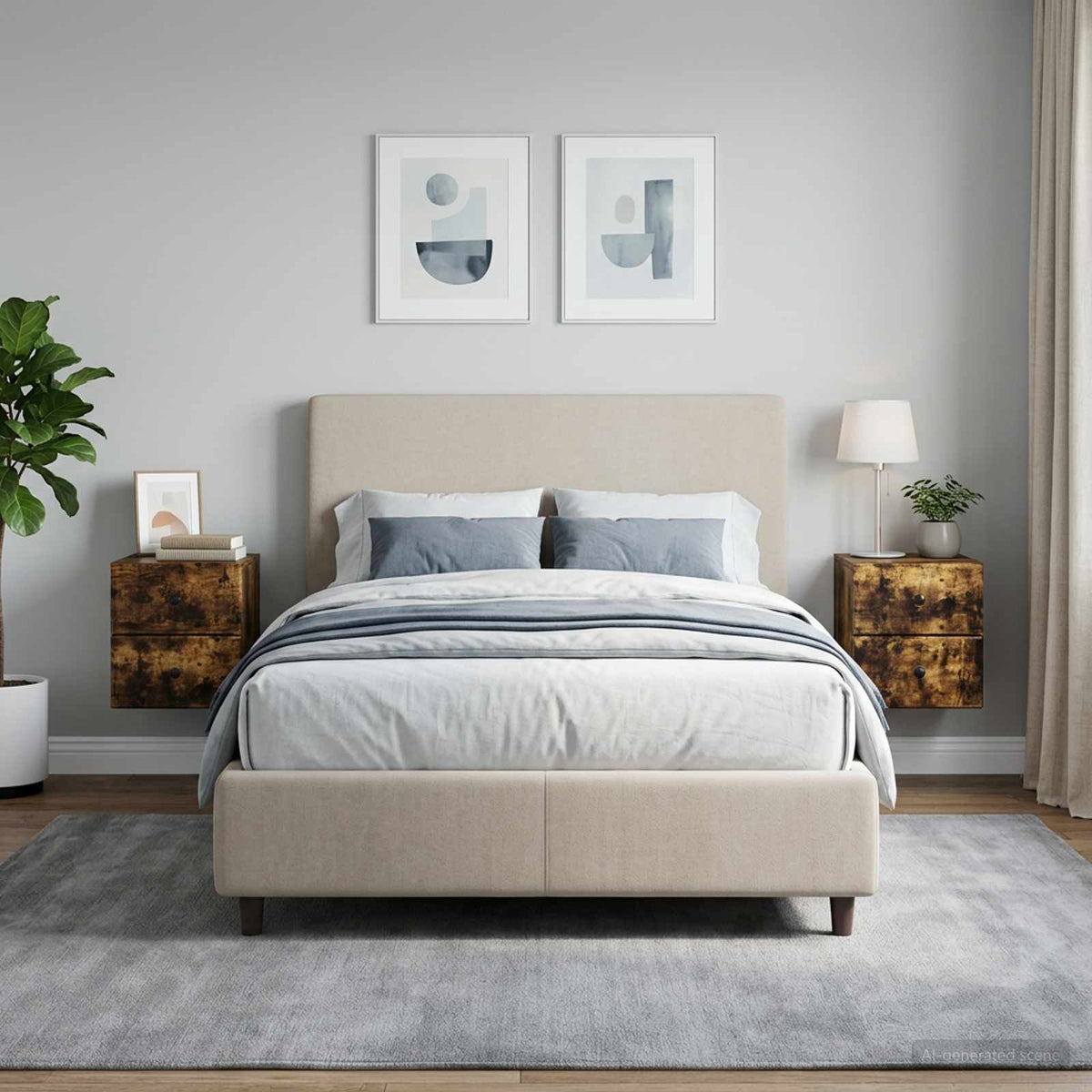 Vidaxl wandbeugel bedkast 2 st gerookt eiken 34,5 x 33 x 40 cm