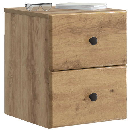 Vidaxl wandbeugel bedkast 2 st artisanaal eiken 34,5 x 33 x 40 cm